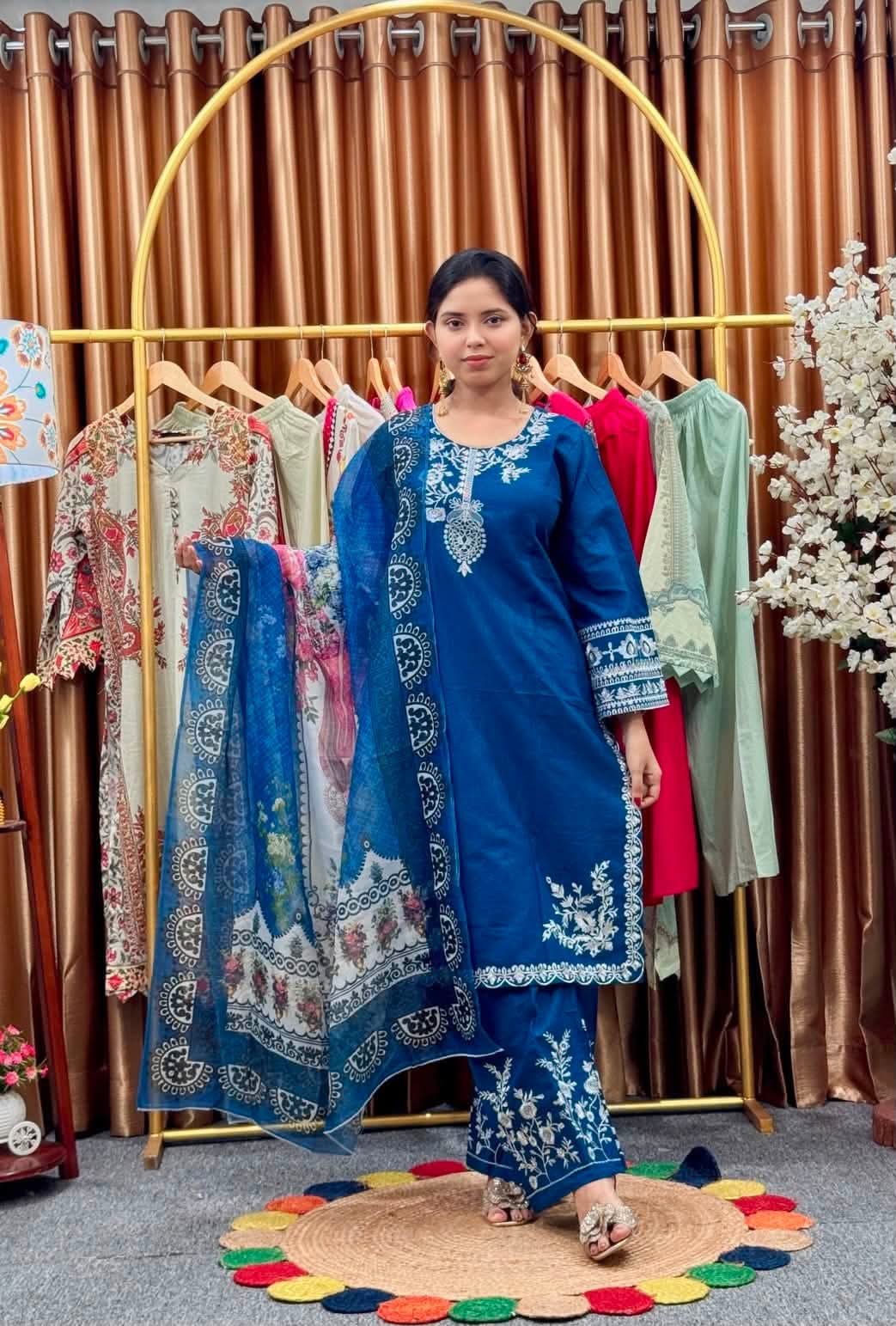 প্রিমিয়াম স্লাপ কটন থ্রি পিস